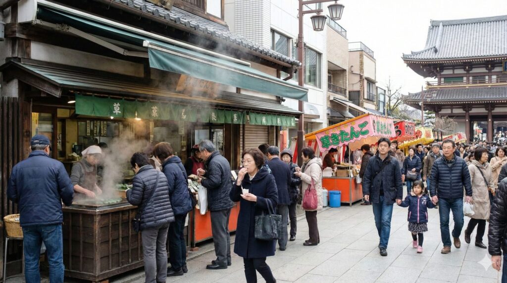 東京郊外で屋台が残る西新井大師など