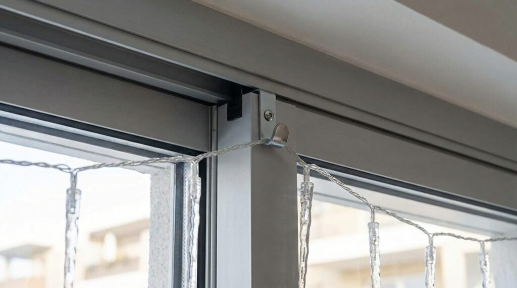 サッシ枠を活用したフックでの吊るし方