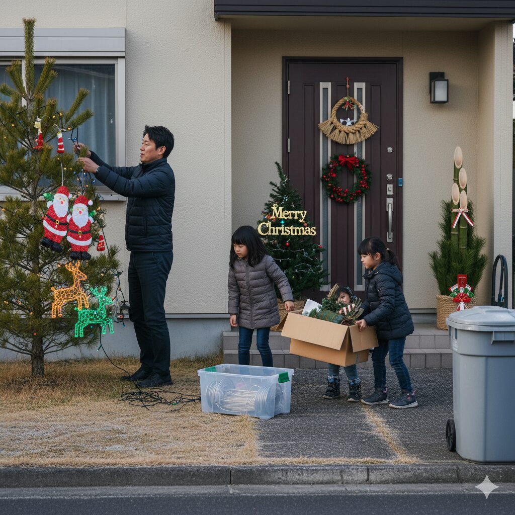 クリスマス飾りは12月26日朝まで