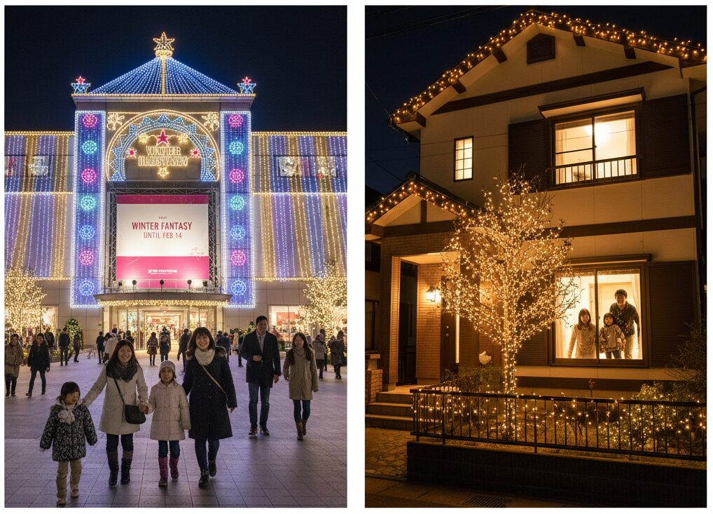 イルミネーション、いつまで飾る?家庭と店で違う結論