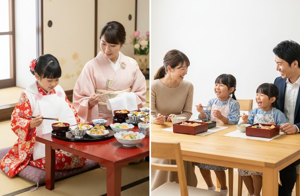 七五三のご飯で服装を汚さない戦略