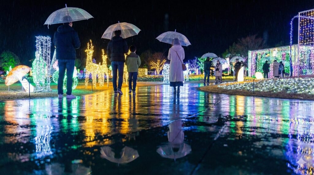 雨の日はリフレクションが絶景