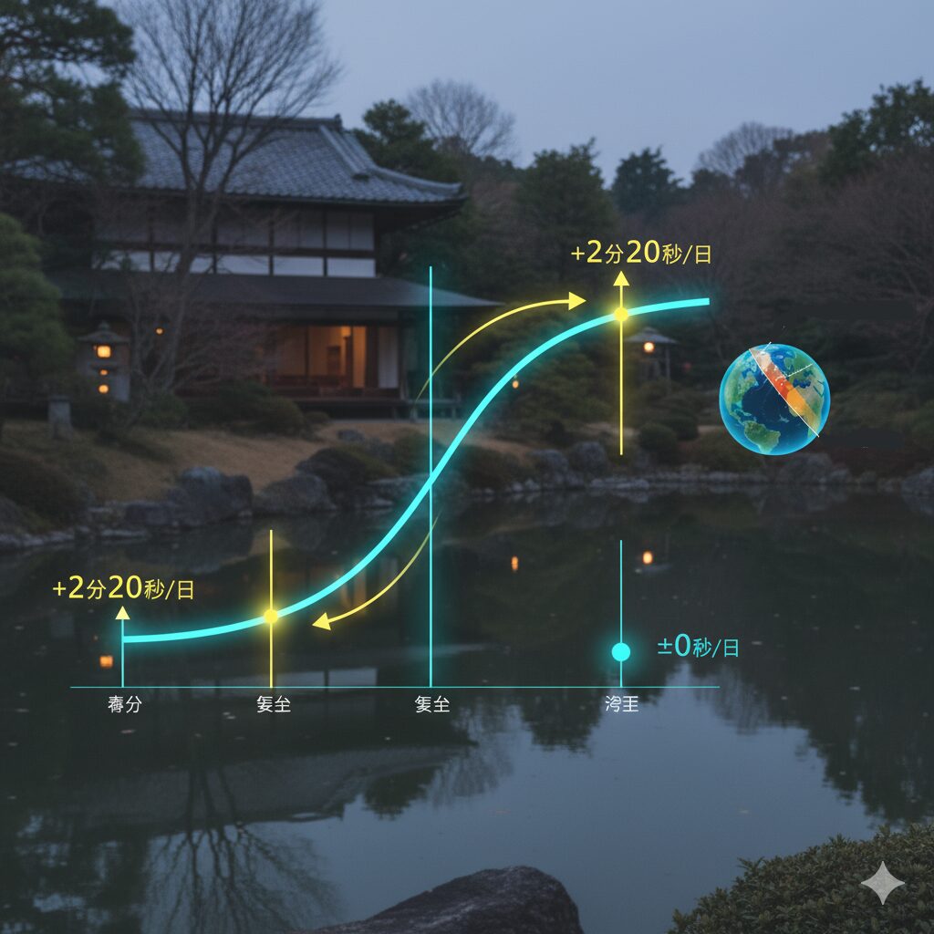 春分や夏至の日の長さの変化