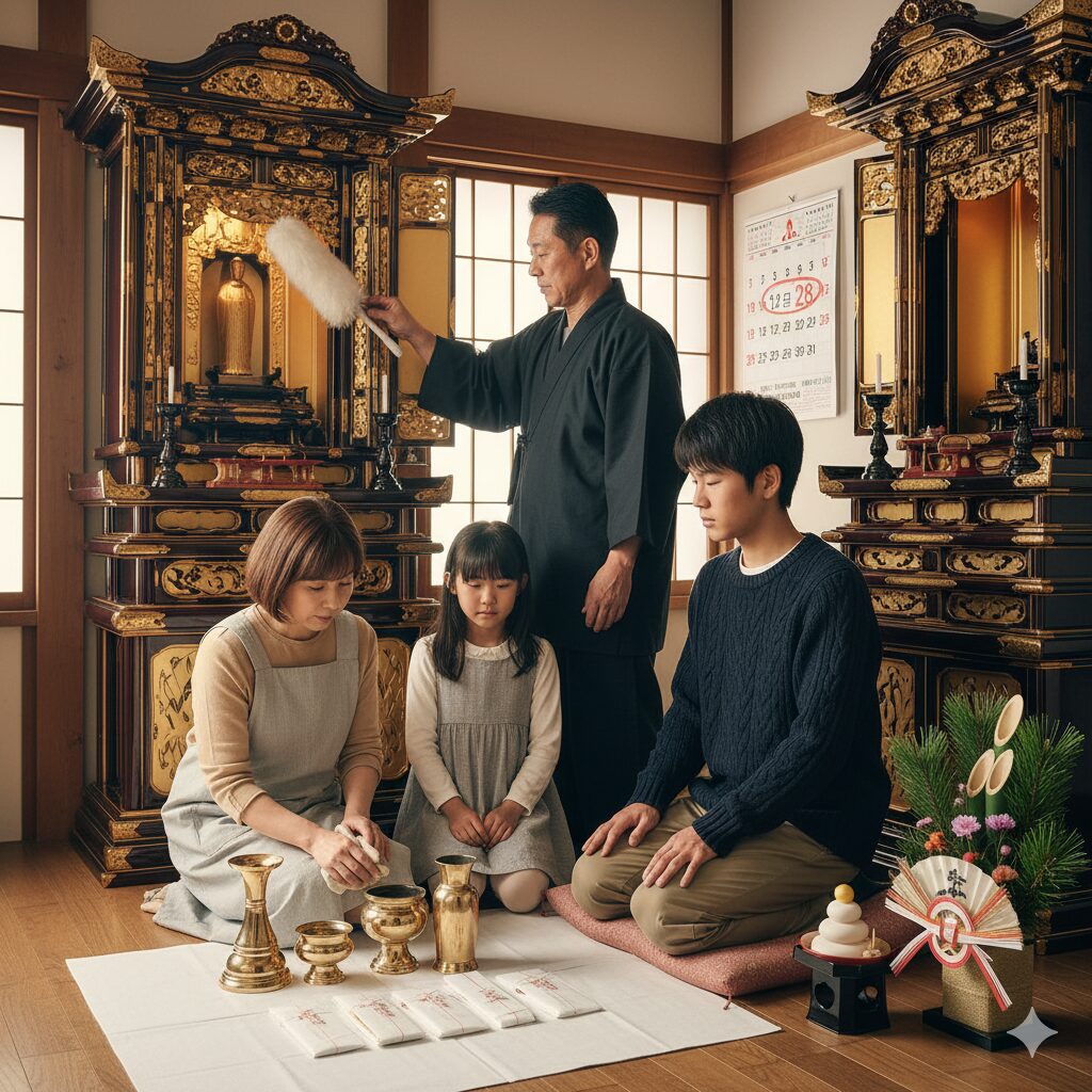 仏壇の煤払いと正月準備の流れ