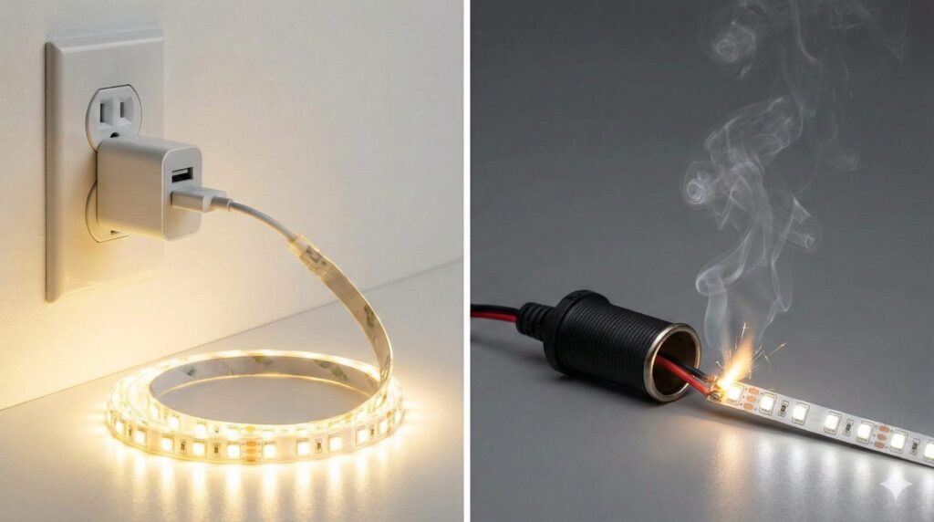 車用と家庭用の電圧の違い