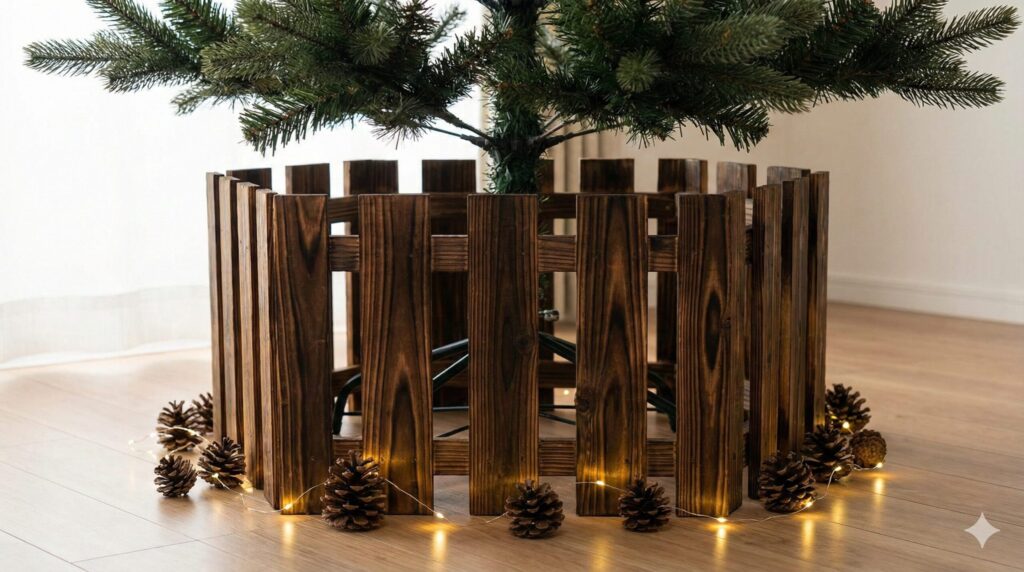 セリアの焼杉で、すのこ風のおしゃれな足元を作る