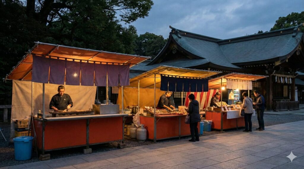 屋台は何時までやっているか確認する