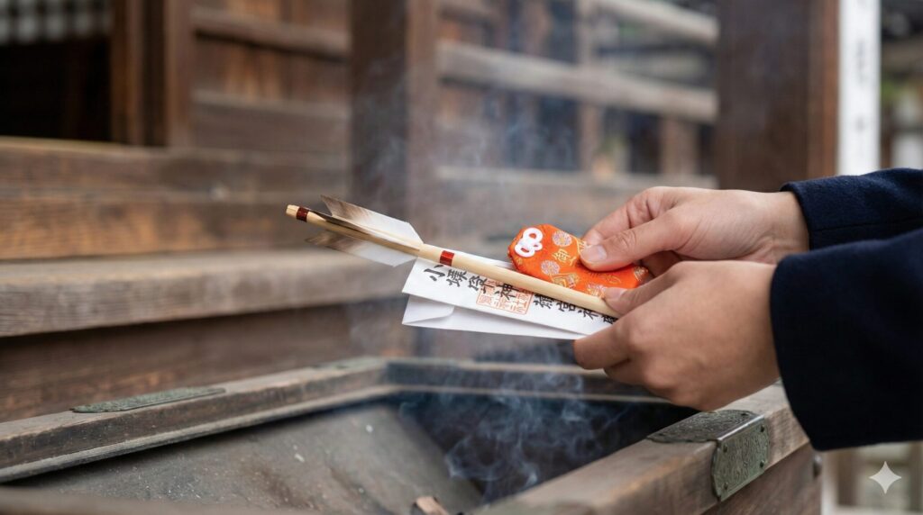 古いお守りや破魔矢の返納と購入