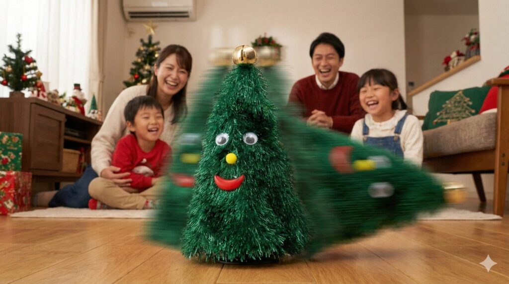 今年の踊るツリーは走り回る機能に注目