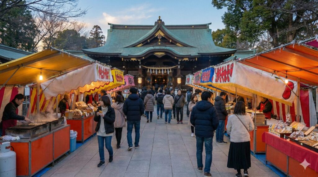 関東や東京の屋台は松の内まで継続