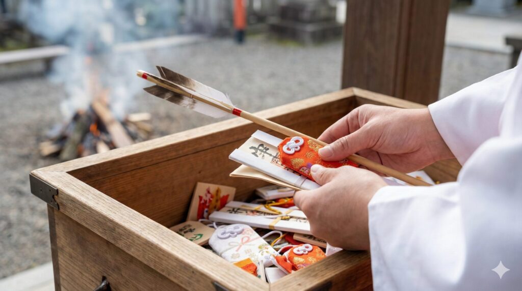 古いお守りや破魔矢の返納と処分の方法