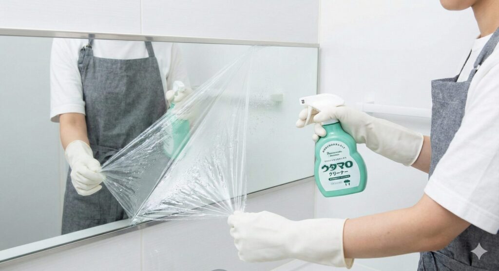 鏡の水垢はウタマロとラップパックで輝きが復活