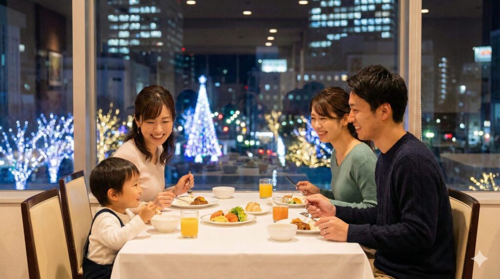 家族連れはご飯が先!イルミネーション攻略法