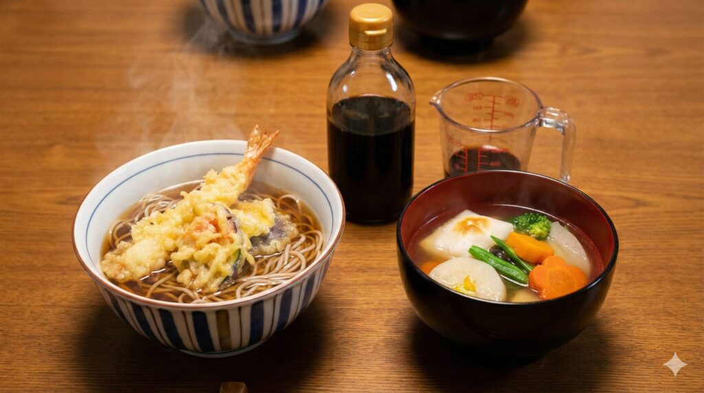 お雑煮や年越しそばをめんつゆで作る黄金比の極意