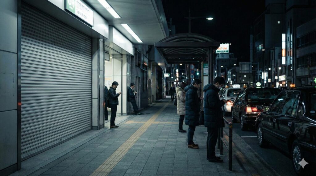 終夜運転なしと深夜の移動手段確保