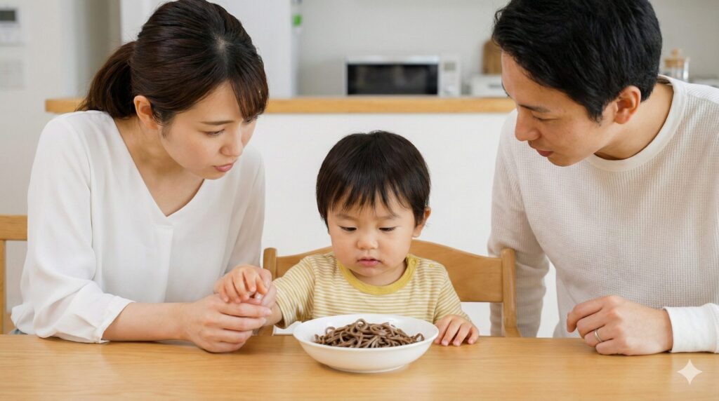 2歳児に年越しそばを与える際のアレルギー注意点