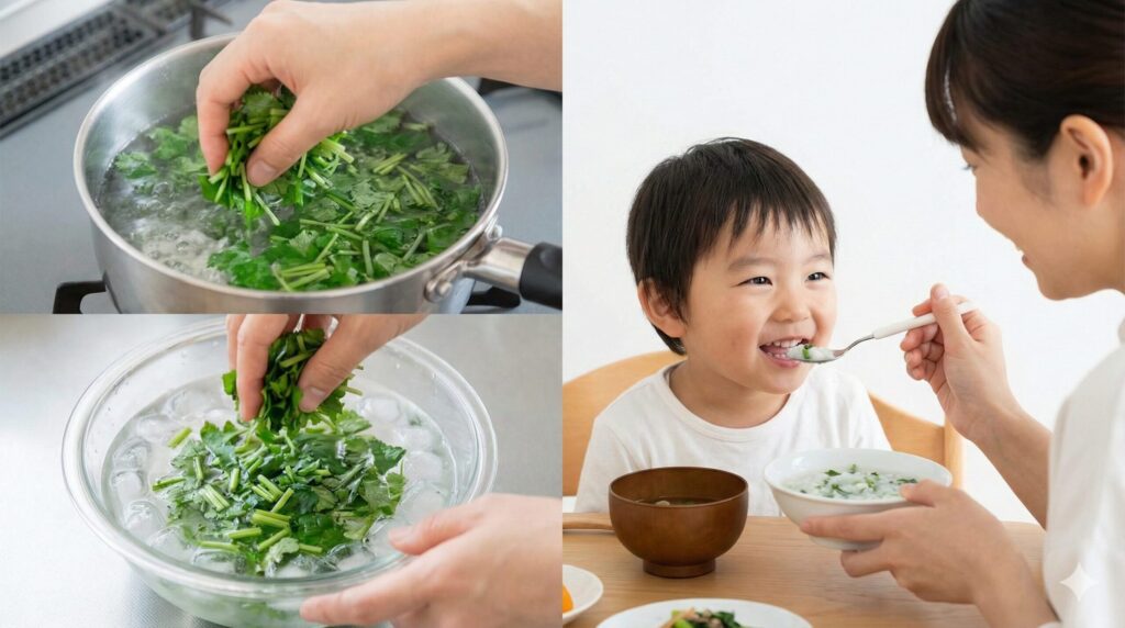 苦い七草を子供も食べる味付けの工夫