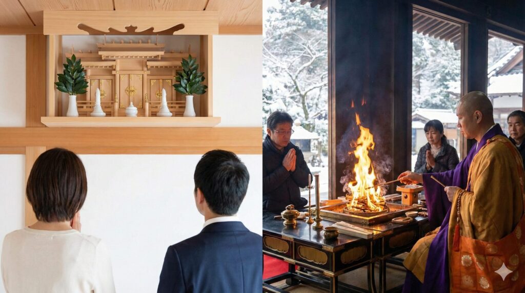 49日中の初詣と一緒に知りたい神棚や厄払い