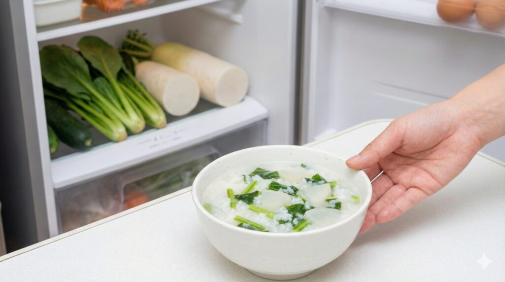 七草がない時は冷蔵庫の余った野菜で代用