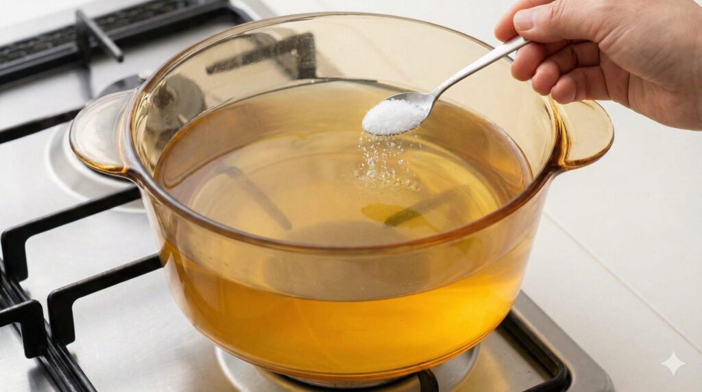 白だしを使わず塩で色を調整する