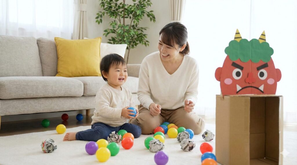 2歳の豆まき代用アイデアと楽しい遊び方