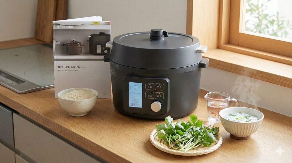 アイリスオーヤマ電気圧力鍋の七草粥レシピと設定