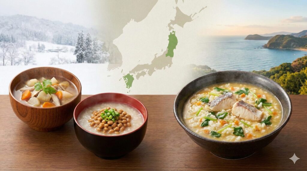 地域によって異なる七草粥の具材