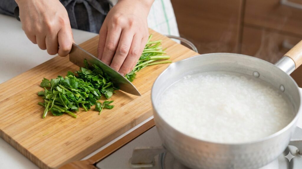苦みを抑える美味しい七草粥の作り方
