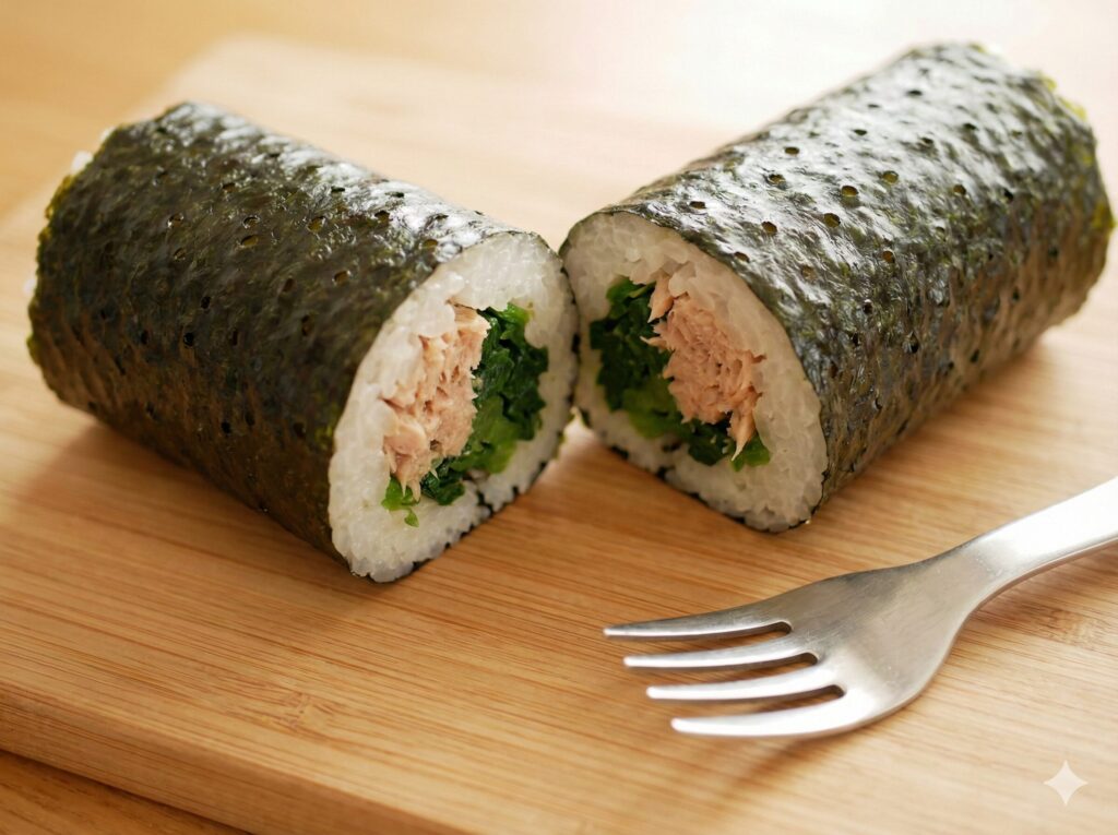 噛み切れない海苔を加工した基本の海苔巻き