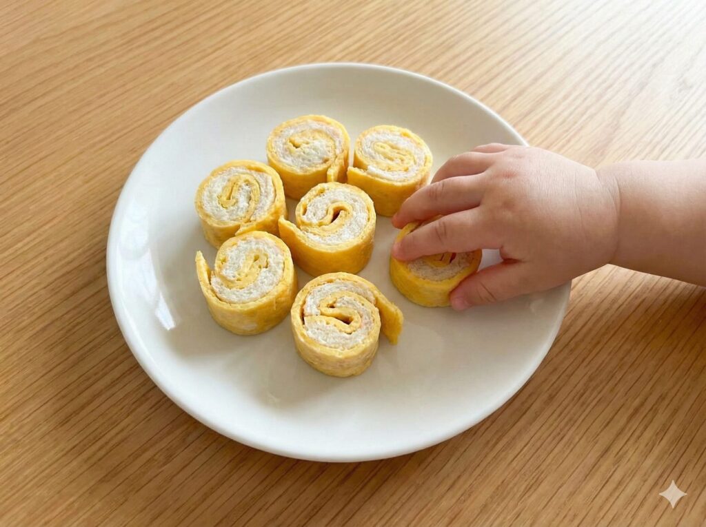 手づかみ食べしやすいサイズにする