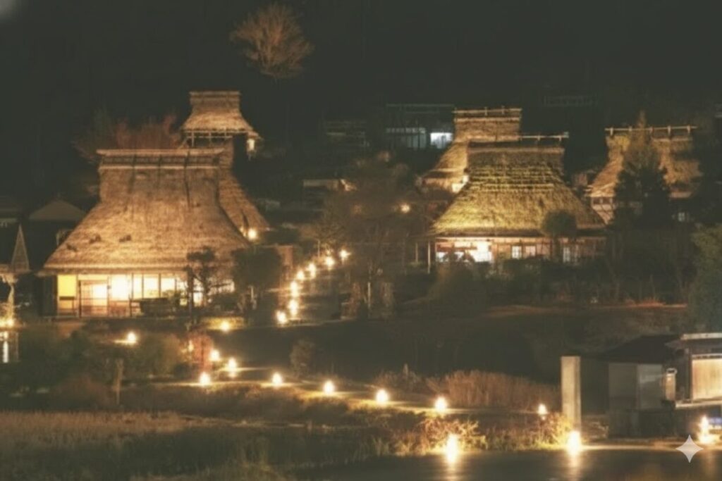 美山の灯ろうは雪ではなく冬の開催