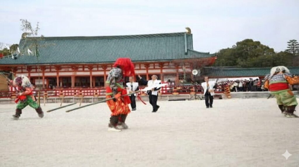 方相氏と鬼の舞は大極殿前での場所取りが鍵