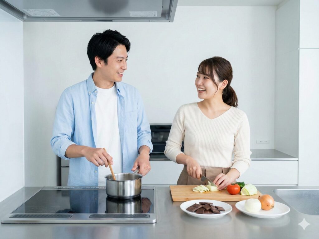 おうちデートならレンタルスペースで料理作り