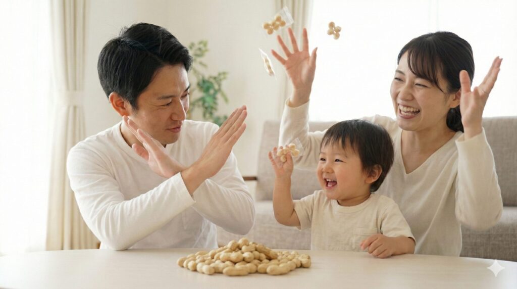 落花生はNG！小袋のまま投げる工夫