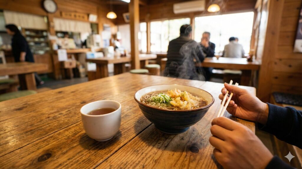 周辺のランチやカフェで節分そばと休憩
