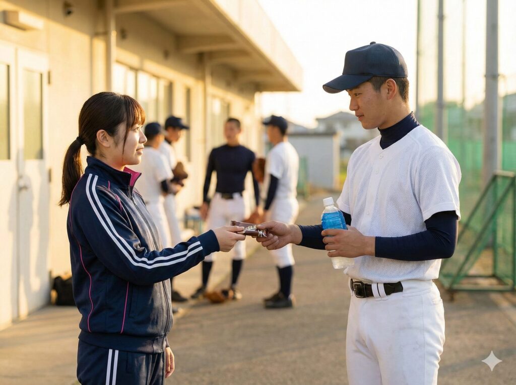 部活の準備中に自然に渡すチャンス