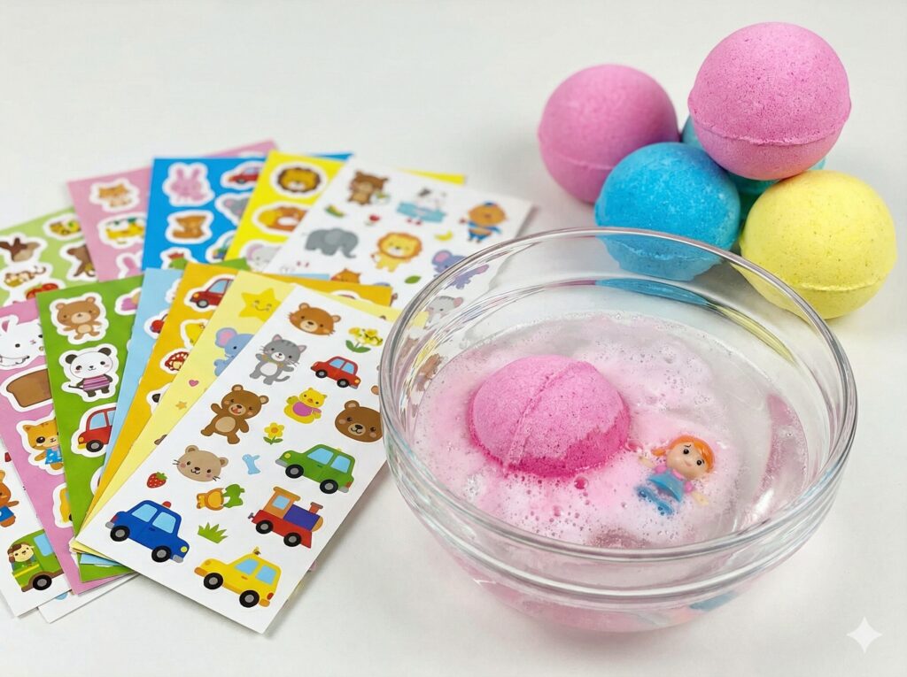 お菓子以外の選択肢!シールやバスボールの実用品