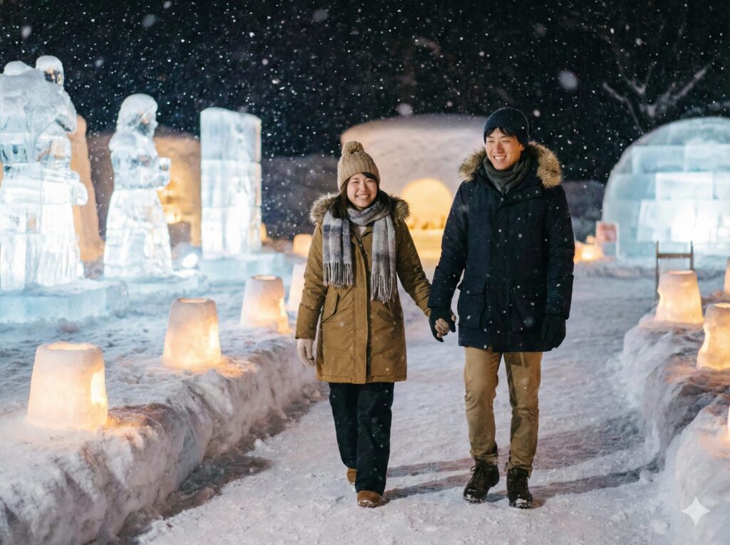 happyバレンタインに雪と氷のまつりへ行こう