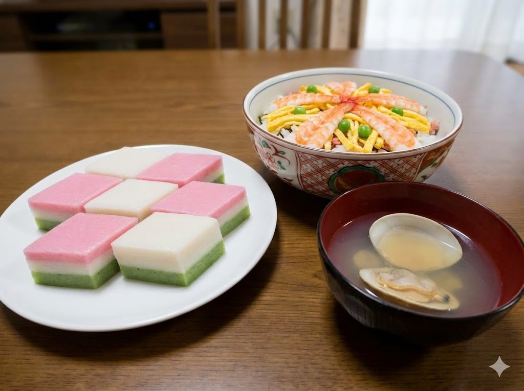 菱餅やちらし寿司など行事食の意味